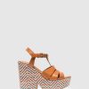 Mulher Clay's Sandalias | Sandalias De Plataforma Em Camel