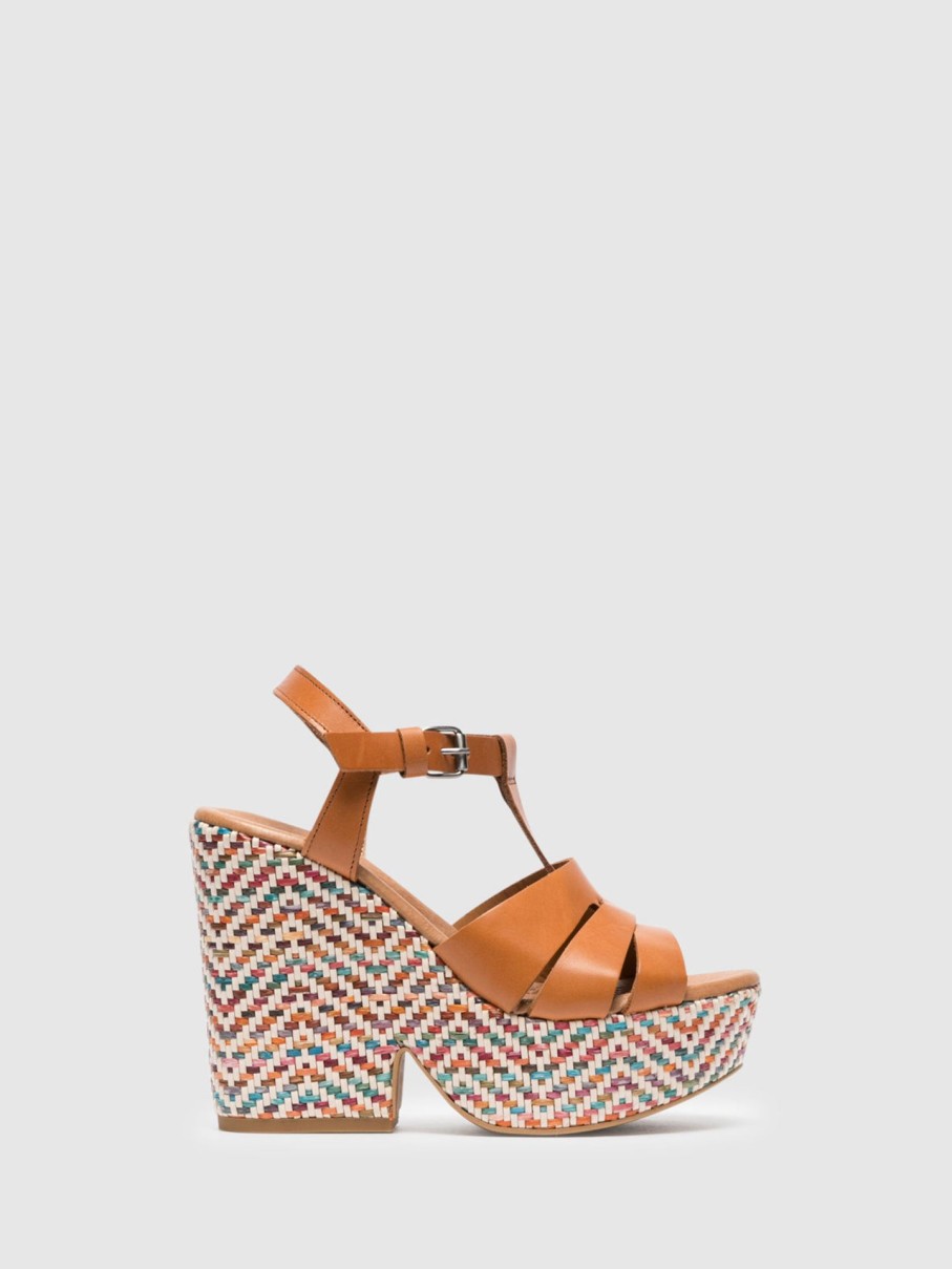 Mulher Clay's Sandalias | Sandalias De Plataforma Em Camel