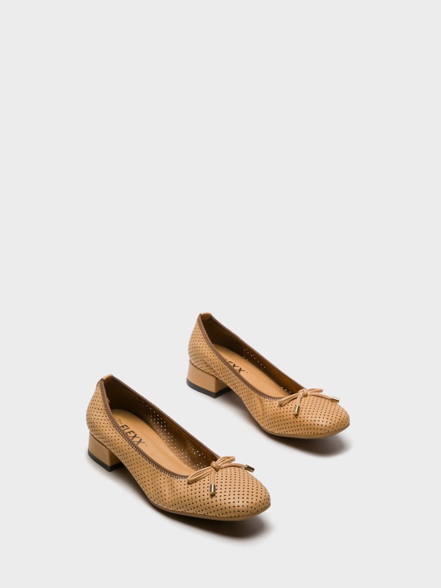 Mulher The Flexx Sapatos | Sapatos Com Ponta Redonda Em Camel