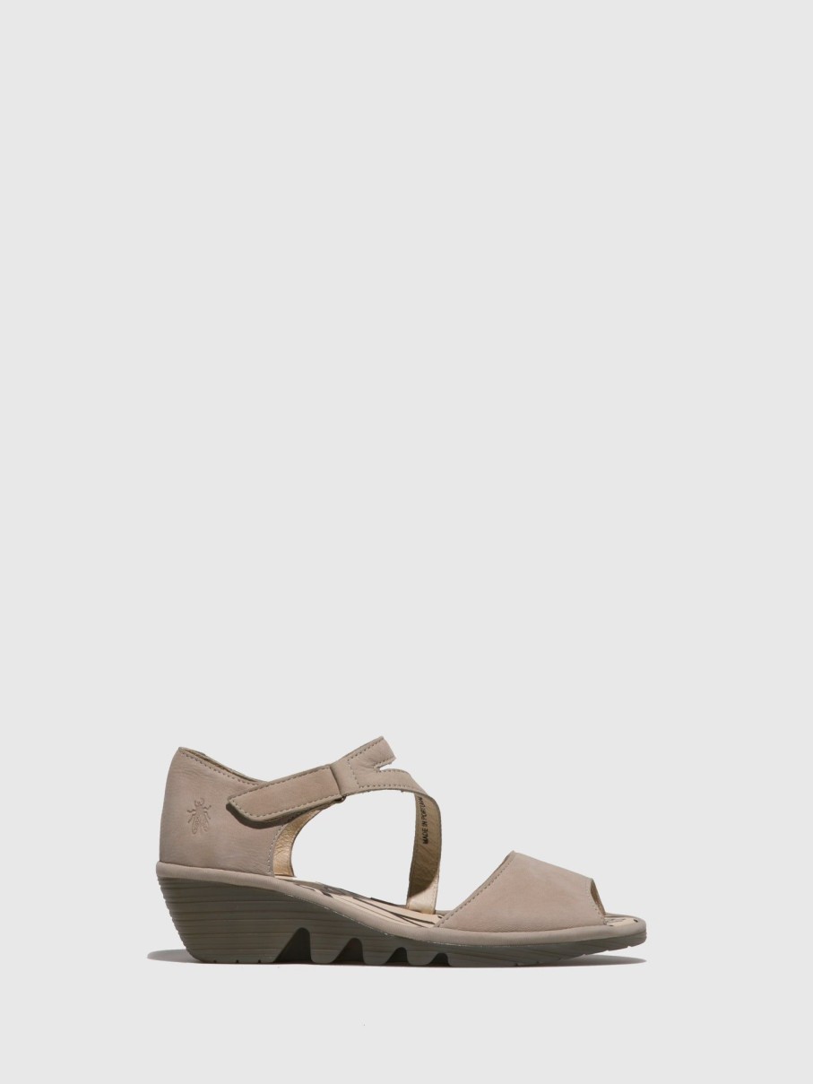 Mulher Fly London Sandalias | Sandalias Com Velcro Pona156Fly Lightgray