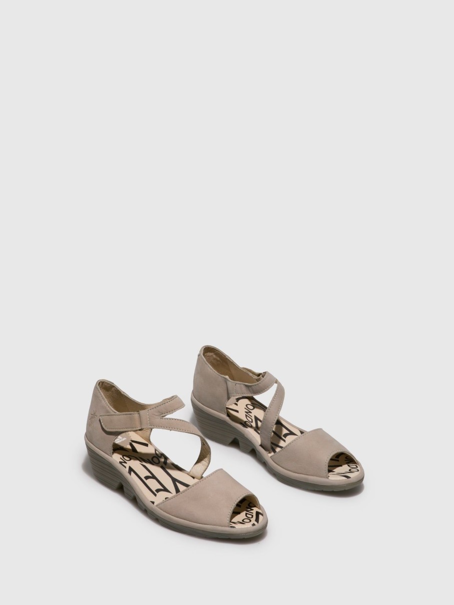 Mulher Fly London Sandalias | Sandalias Com Velcro Pona156Fly Lightgray