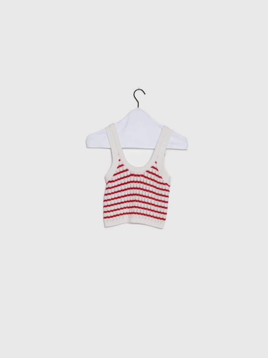 Mulher Red Valentino | Top Com Riscas Em Branco E Vermelho