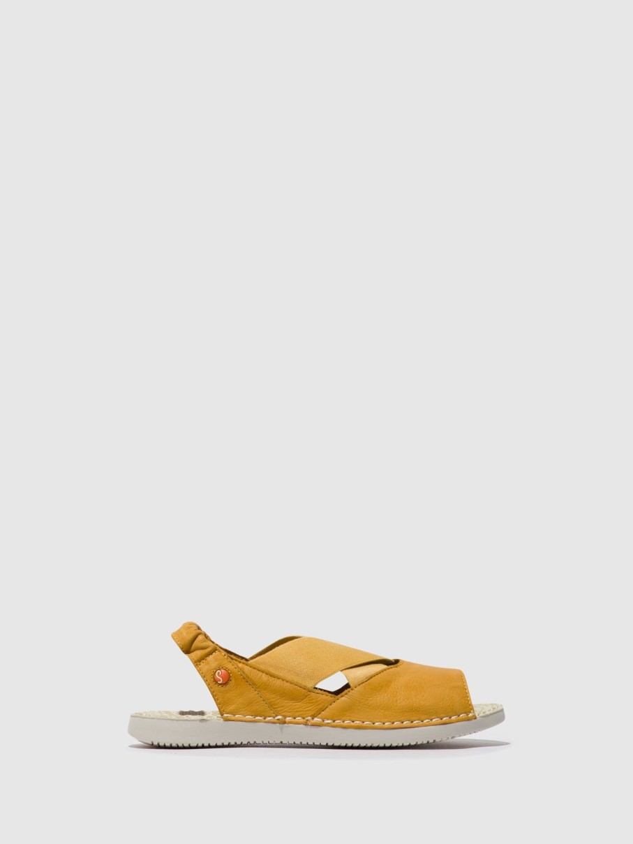 Mulher Softinos Sandalias | Sandalias Com Tiras Cruzadas Tiep674Sof Yellow