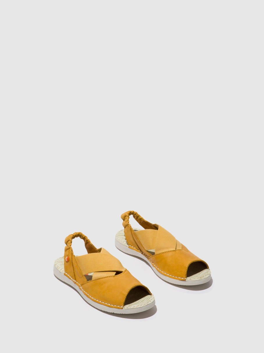 Mulher Softinos Sandalias | Sandalias Com Tiras Cruzadas Tiep674Sof Yellow