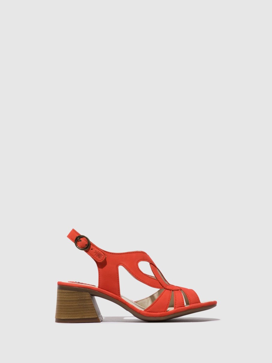 Mulher Fly London Sandalias | Sandalias Com Tira No Calcanhar Loge376Fly Devil Red