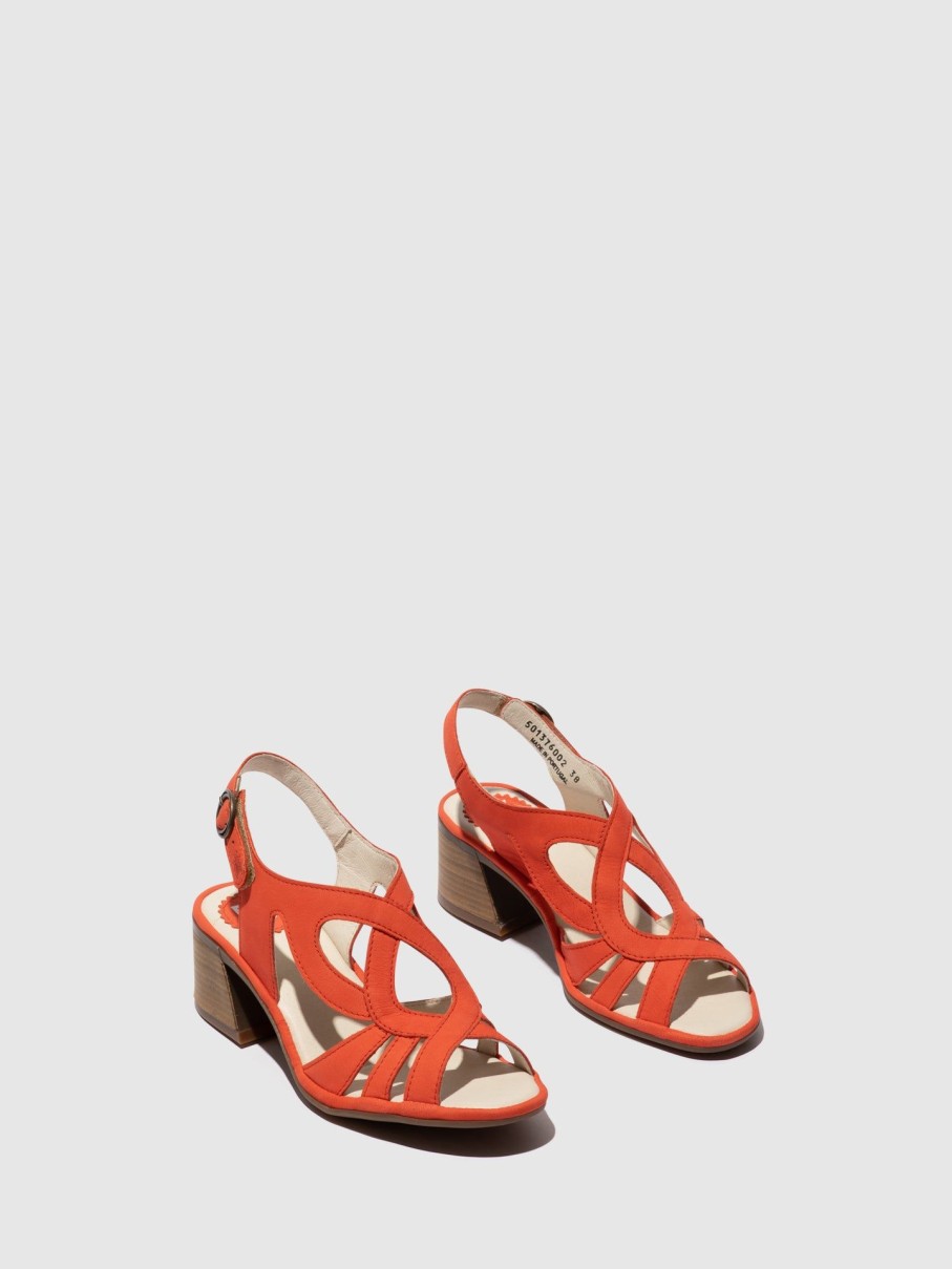 Mulher Fly London Sandalias | Sandalias Com Tira No Calcanhar Loge376Fly Devil Red