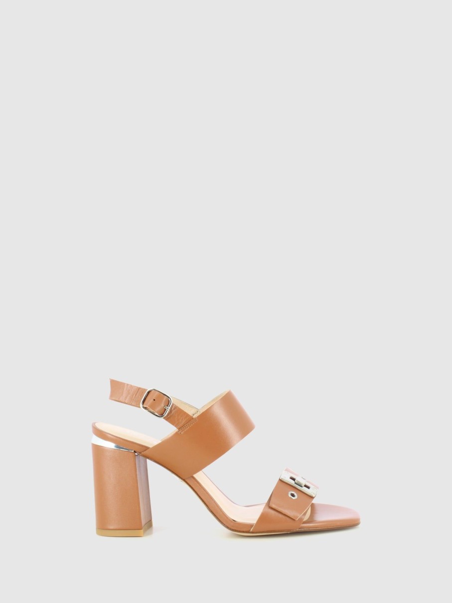 Mulher Sofia Costa Sandalias | Sandalias Com Fivela Em Camel