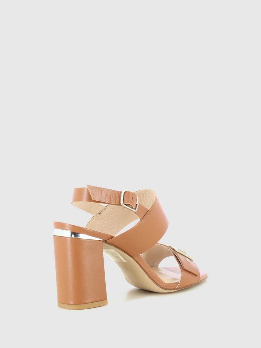 Mulher Sofia Costa Sandalias | Sandalias Com Fivela Em Camel