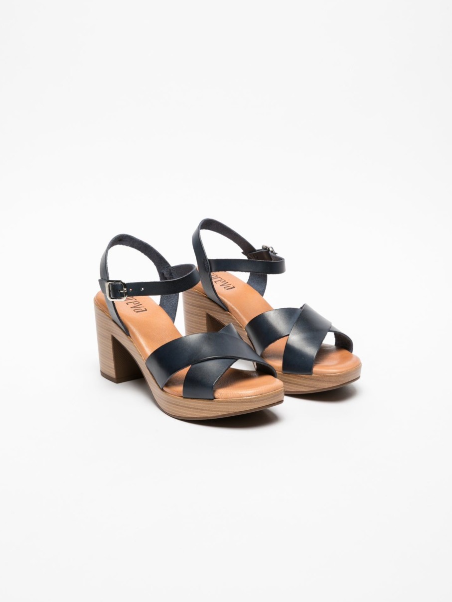 Mulher Foreva Sandalias | Sandalias Com Tira No Calcanhar Em Azul