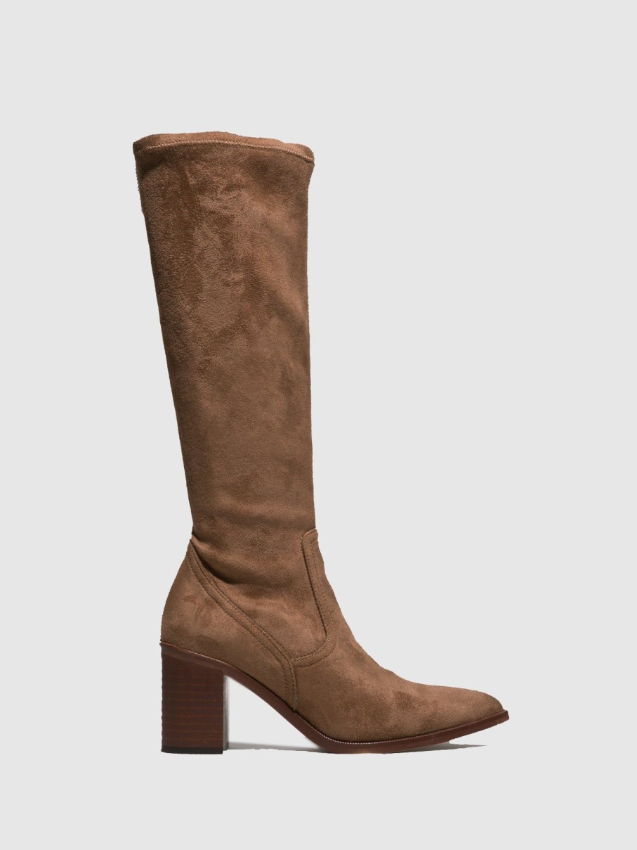 Mulher Foreva Botas | Botas Acima Do Joelho Em Taupe