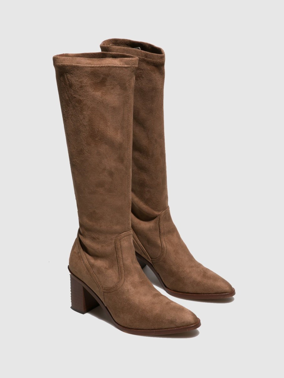 Mulher Foreva Botas | Botas Acima Do Joelho Em Taupe