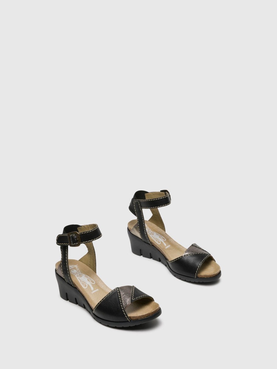 Mulher Fly London Sandalias | Sandalias Com Tira No Tornozelo Em Preto