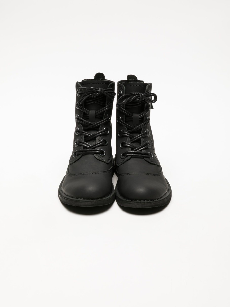 Homem Fly London Botins | Botins Com Atacadores Em Preto Carvao