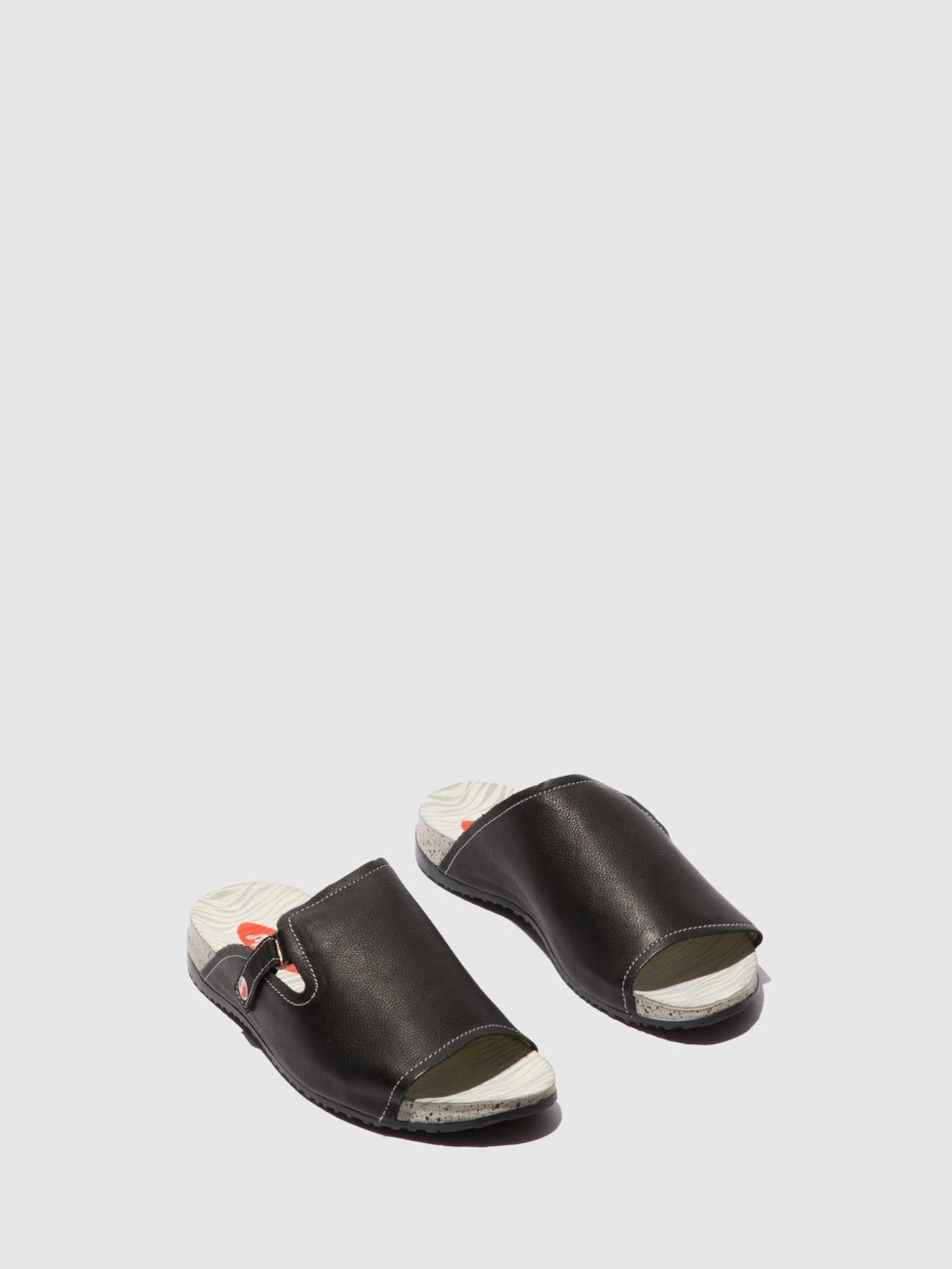 Mulher Softinos Mules | Mules Abertas A Frente Kari590Sof Black