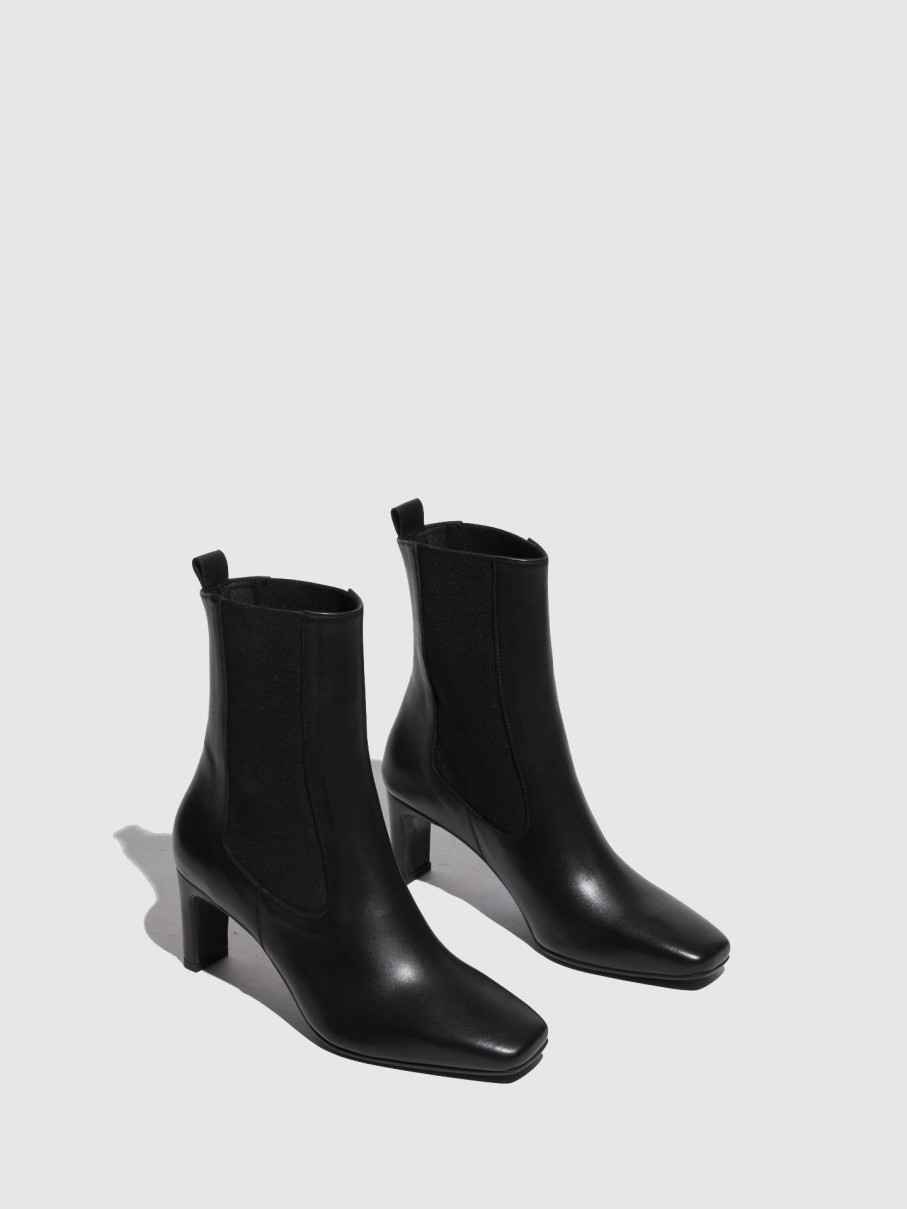 Mulher Foreva Botas | Botas Com Ponta Quadrada Em Preto