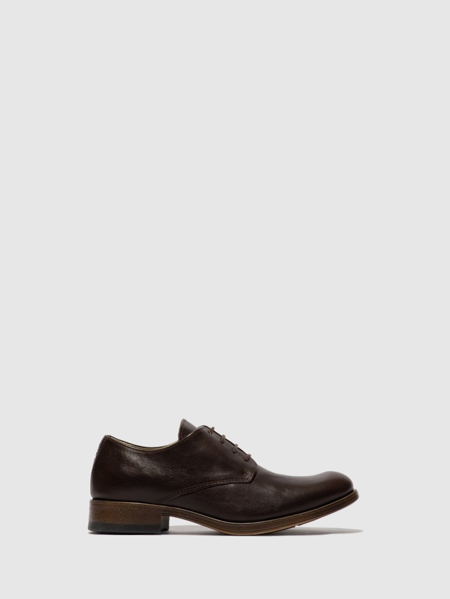 Homem Fly London Sapatos | Sapatos Com Atacadores Merl613Fly Mocca