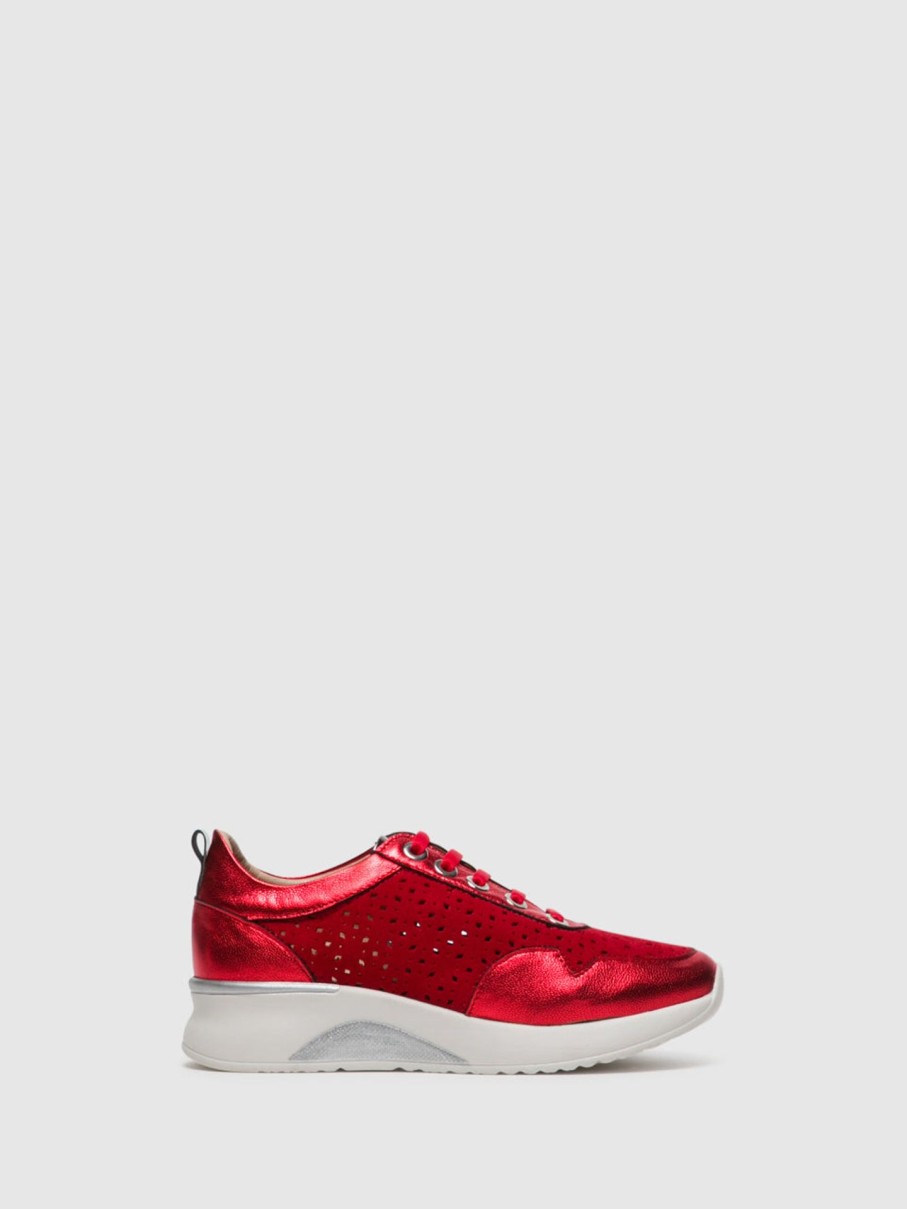 Mulher Foreva Tenis | Tenis Com Atacadores Em Vermelho