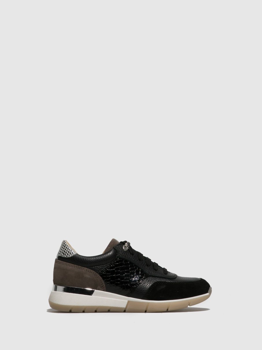 Mulher Foreva Tenis | Tenis Com Atacadores Em Preto