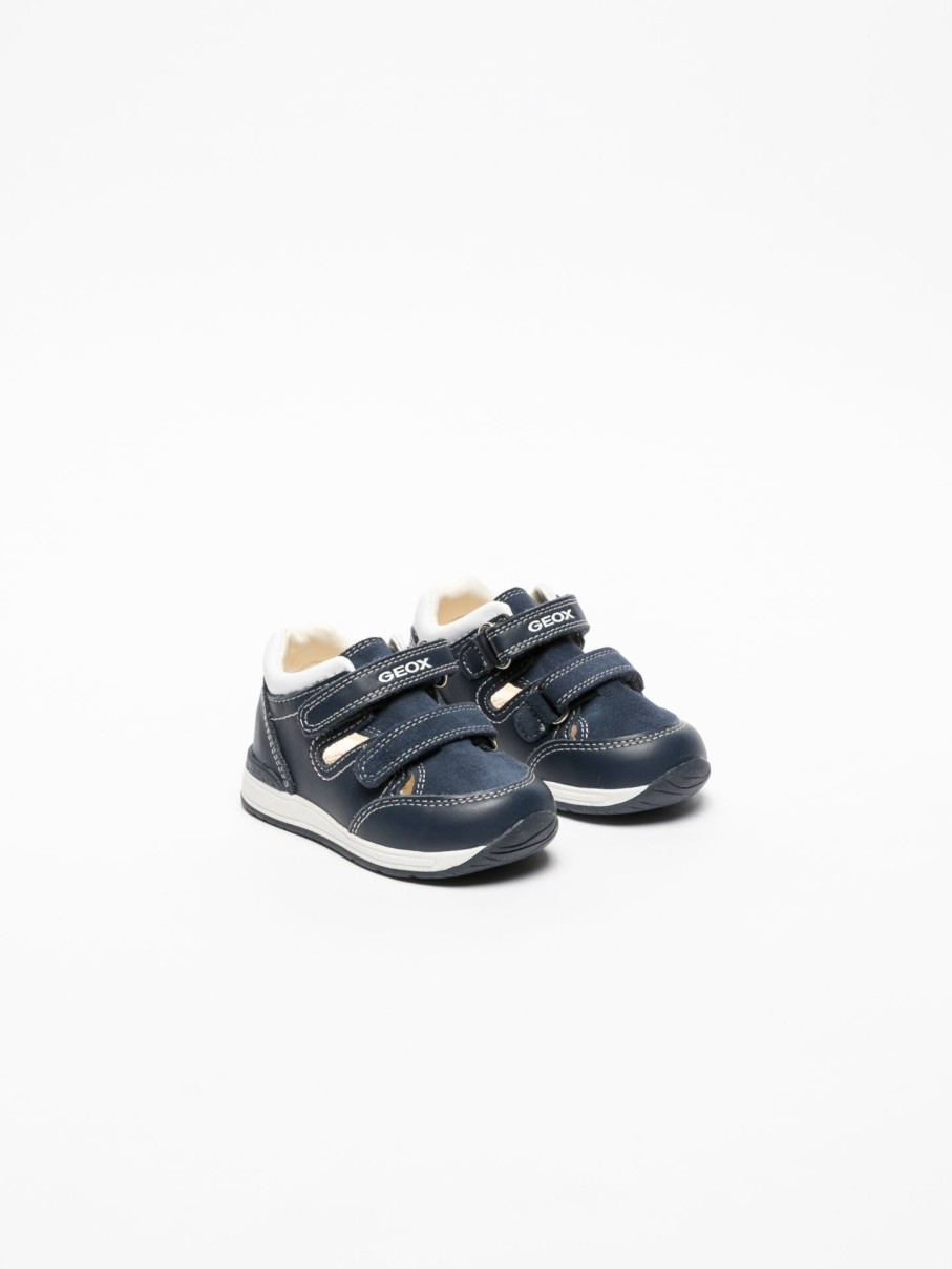 Crianca Geox Sandalias | Sandalias Com Velcro Em Azul Marinho