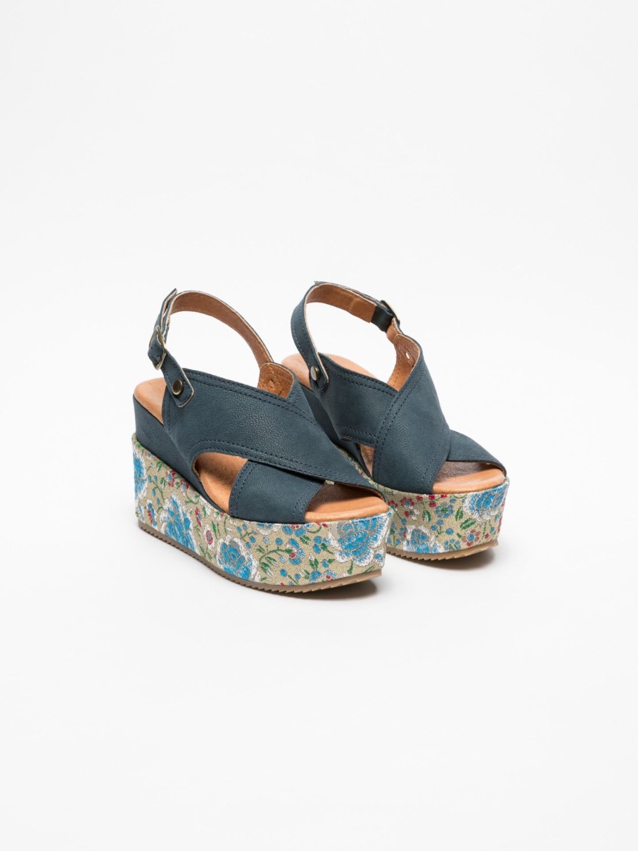 Mulher Foreva Sandalias | Sandalias De Plataforma Em Azul