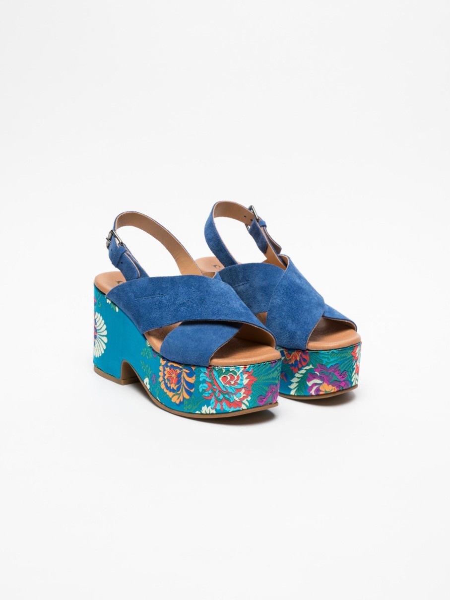 Mulher Clay's Sandalias | Sandalias De Plataforma Em Azul