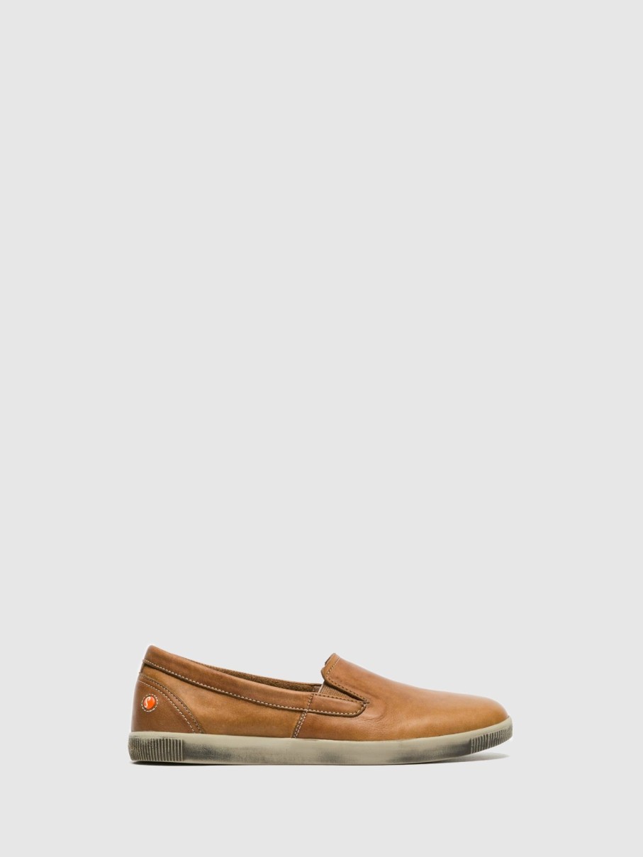 Homem Softinos Tenis | Tenis Slip-On Em Castanho