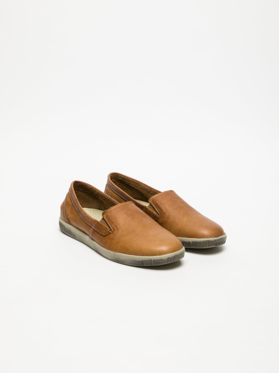 Homem Softinos Tenis | Tenis Slip-On Em Castanho