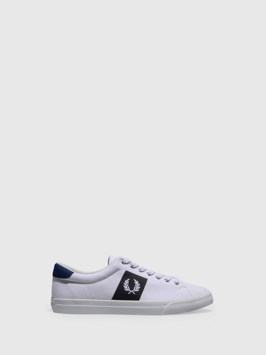 Homem Fred Perry Tenis | Tenis Com Atacadores Em Branco