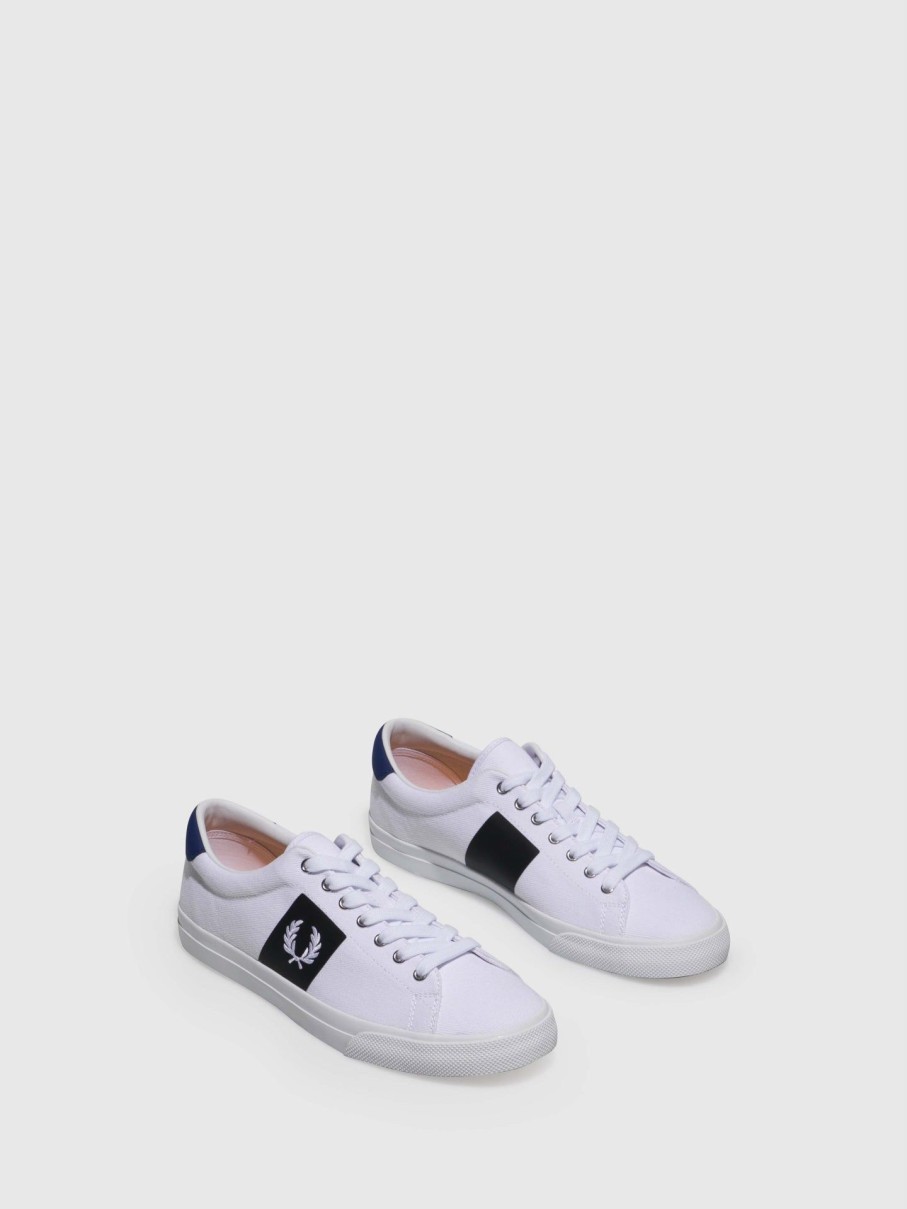 Homem Fred Perry Tenis | Tenis Com Atacadores Em Branco