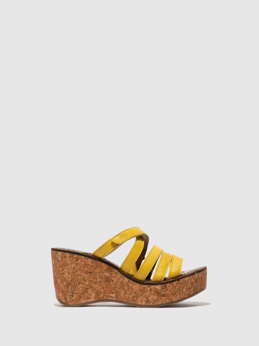 Mulher Fly London Mules | Mules Com Tiras Gove620Fly Bright Yellow