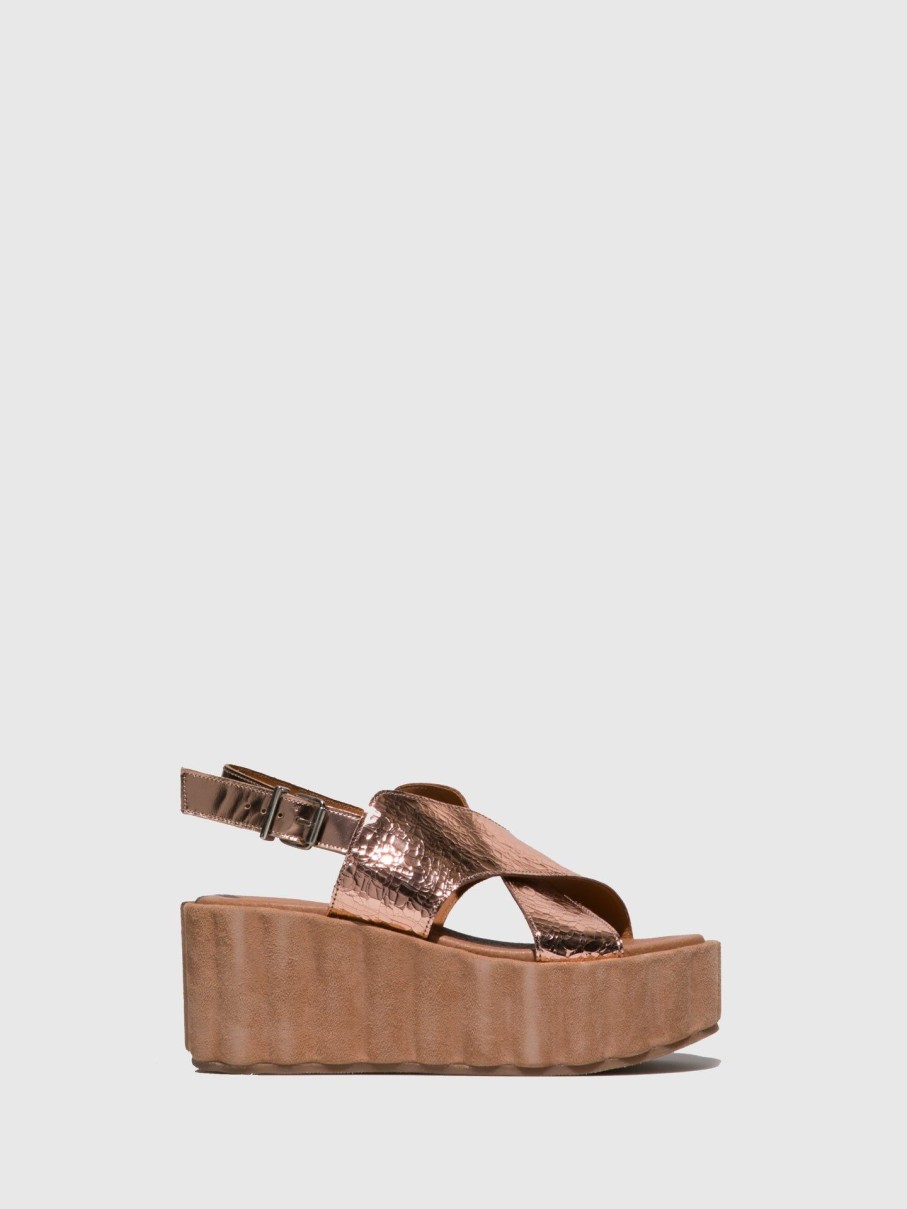 Mulher Clay's Sandalias | Sandalias De Plataforma Em Cor-De-Pessego