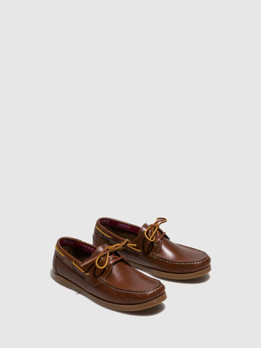 Homem Foreva Sapatos | Sapatos Com Atacadores Em Brandy