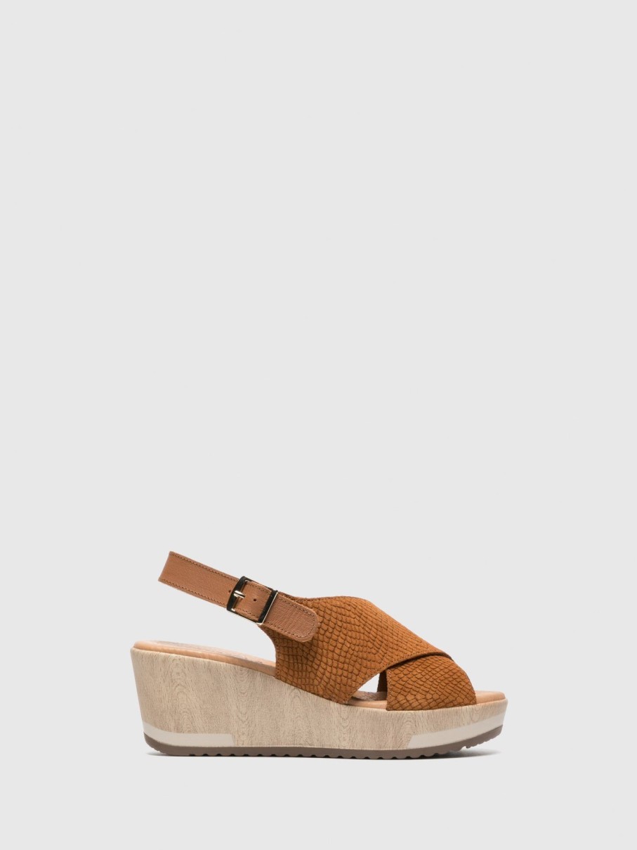 Mulher Carmela Sandalias | Sandalias De Plataforma Em Camel