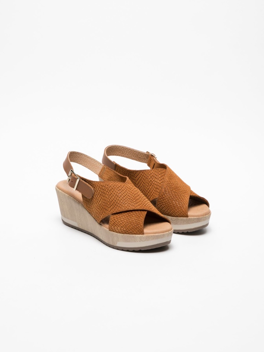 Mulher Carmela Sandalias | Sandalias De Plataforma Em Camel