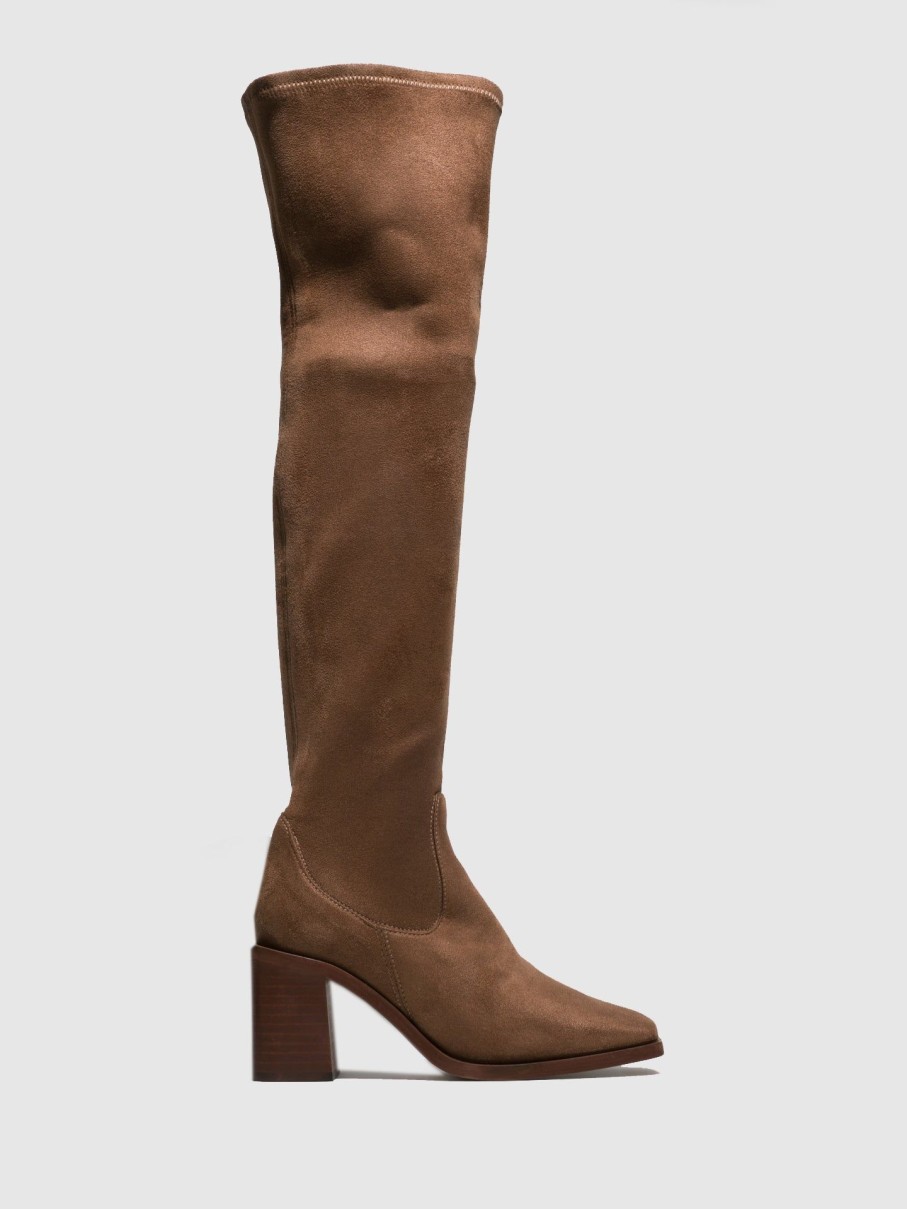 Mulher Foreva Botas | Botas De Cano-Alto Em Taupe