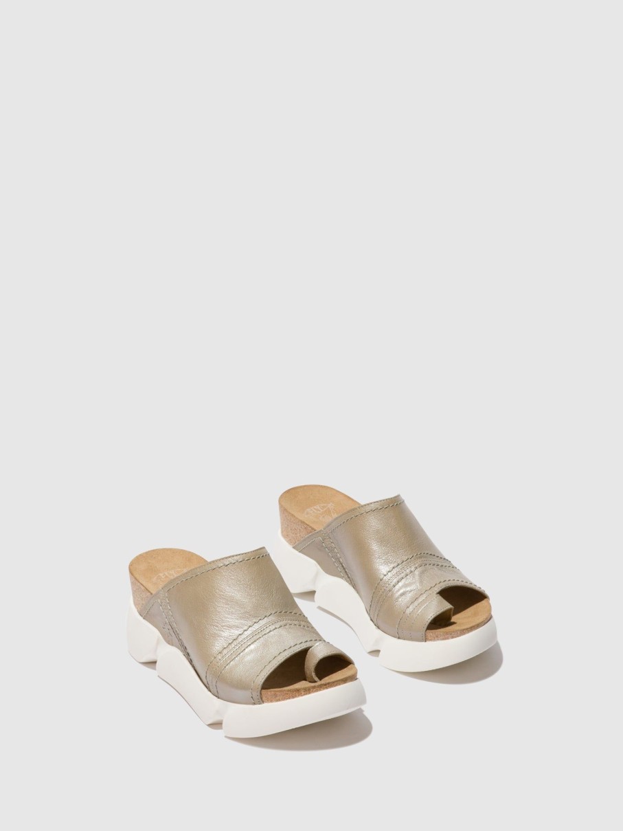 Mulher Fly London Mules | Mules Abertas A Frente Sive866Fly Silver