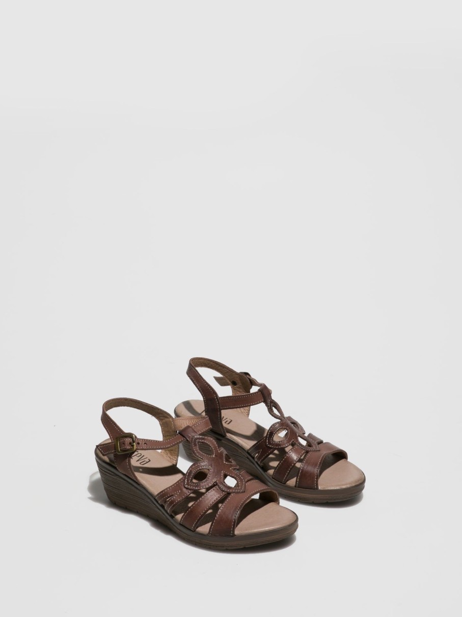 Mulher Foreva Sandalias | Sandalias Com Tiras Em Castanho