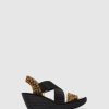 Mulher Fly London Sandalias | Sandalias Com Tiras Cruzadas Yaji888Fly Cheetah/Cupido Tan/Black