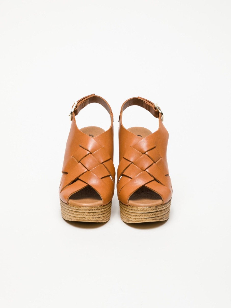 Mulher Clay's Sandalias | Sandalias Com Fivela Em Camel