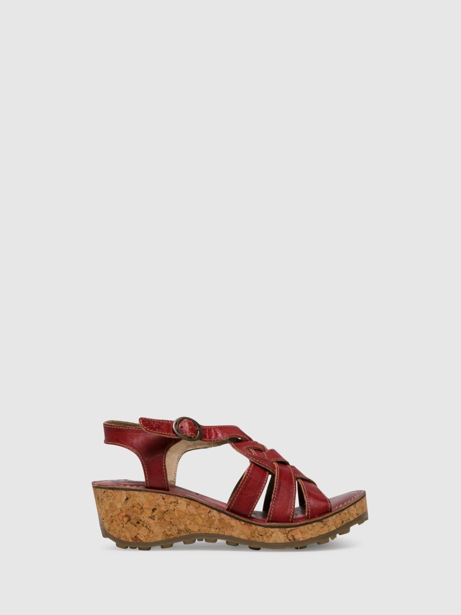 Mulher Fly London Sandalias | Sandalias Com Fivela Em Vermelho