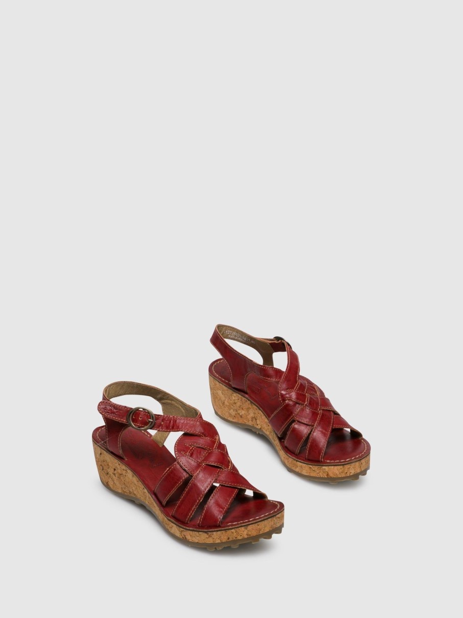 Mulher Fly London Sandalias | Sandalias Com Fivela Em Vermelho