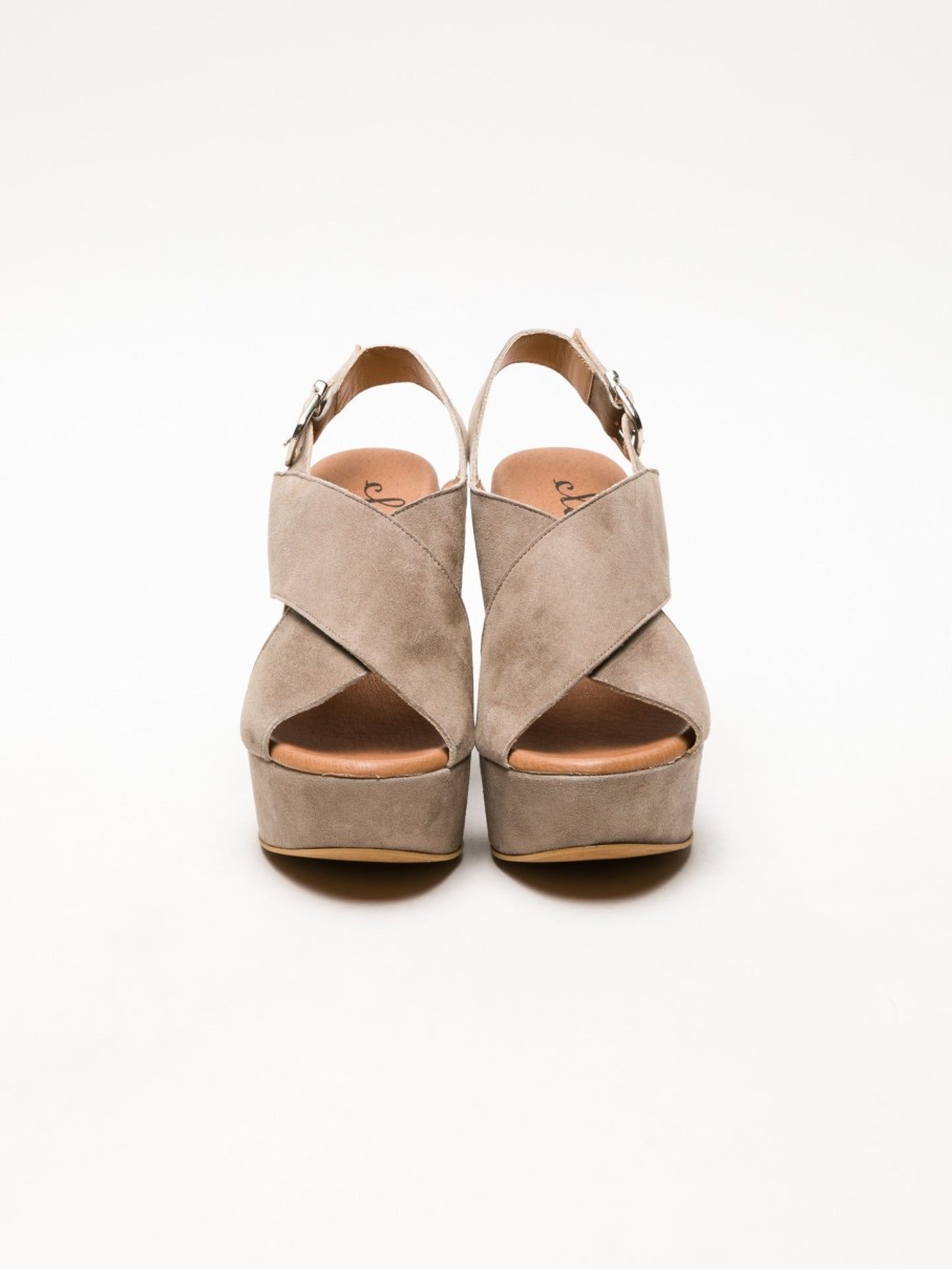 Mulher Clay's Sandalias | Sandalias De Cunha Em Cinzento