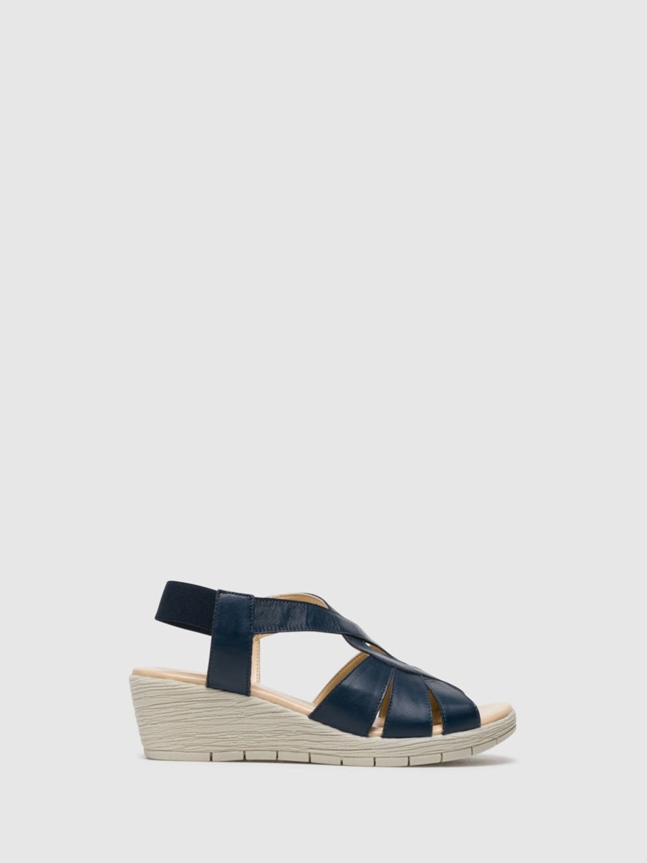 Mulher The Flexx Sandalias | Sandalias De Cunha Em Azul Marinho