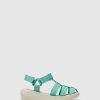 Mulher Fly London Sandalias | Sandalias Com Velcro Basa841Fly Aqua