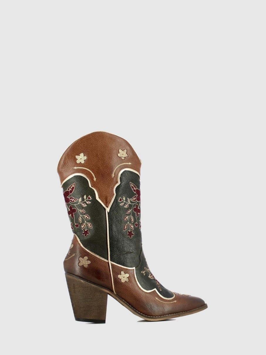 Mulher Foreva Botas | Botas Texanas Em Multicolor