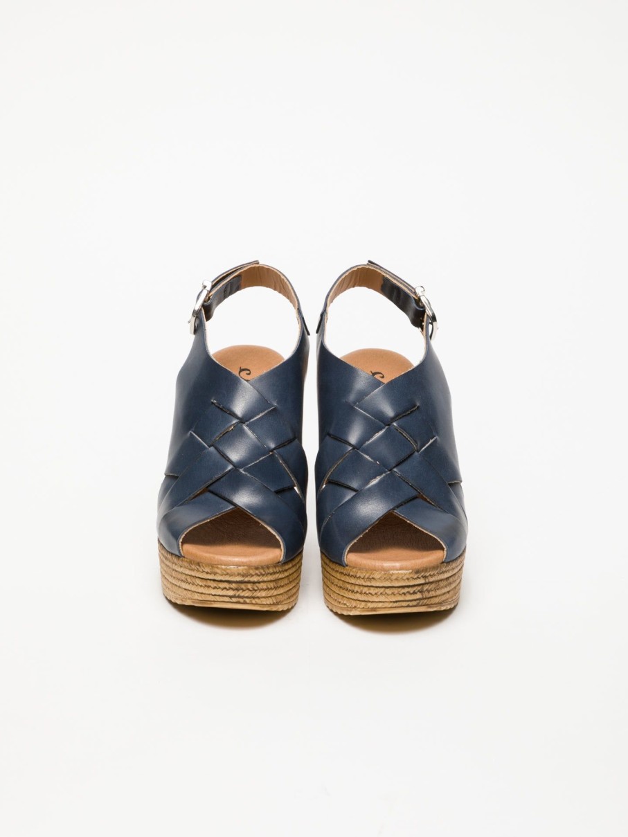 Mulher Clay's Sandalias | Sandalias Com Fivela Em Azul