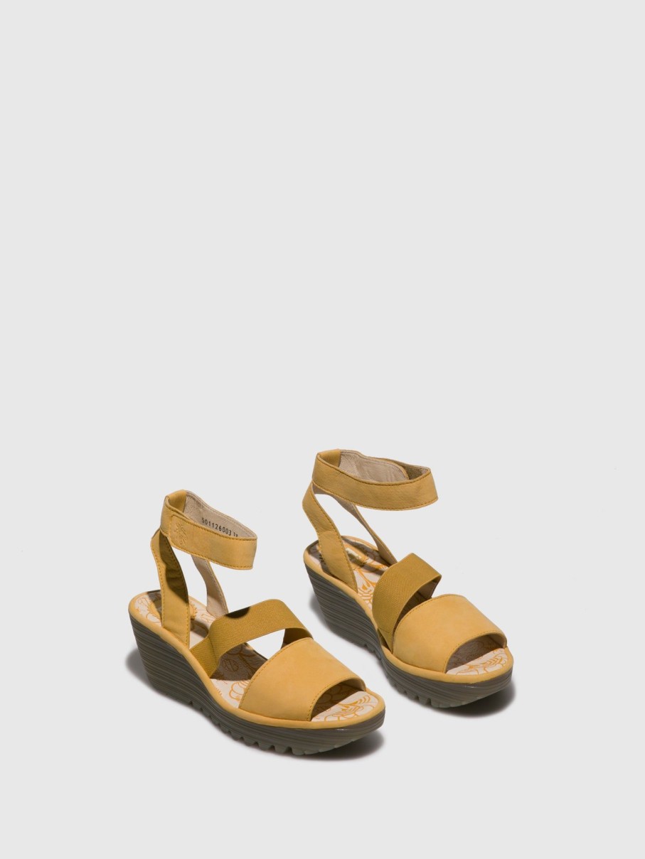 Mulher Fly London Sandalias | Sandalias Com Tira No Tornozelo Yode126Fly Yellow