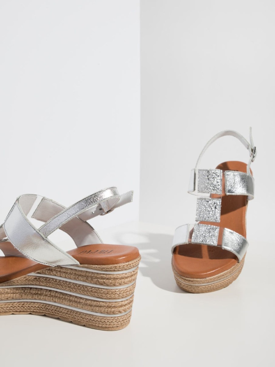 Mulher Foreva Sandalias | Sandalias Com Tira Em T Em Prateado