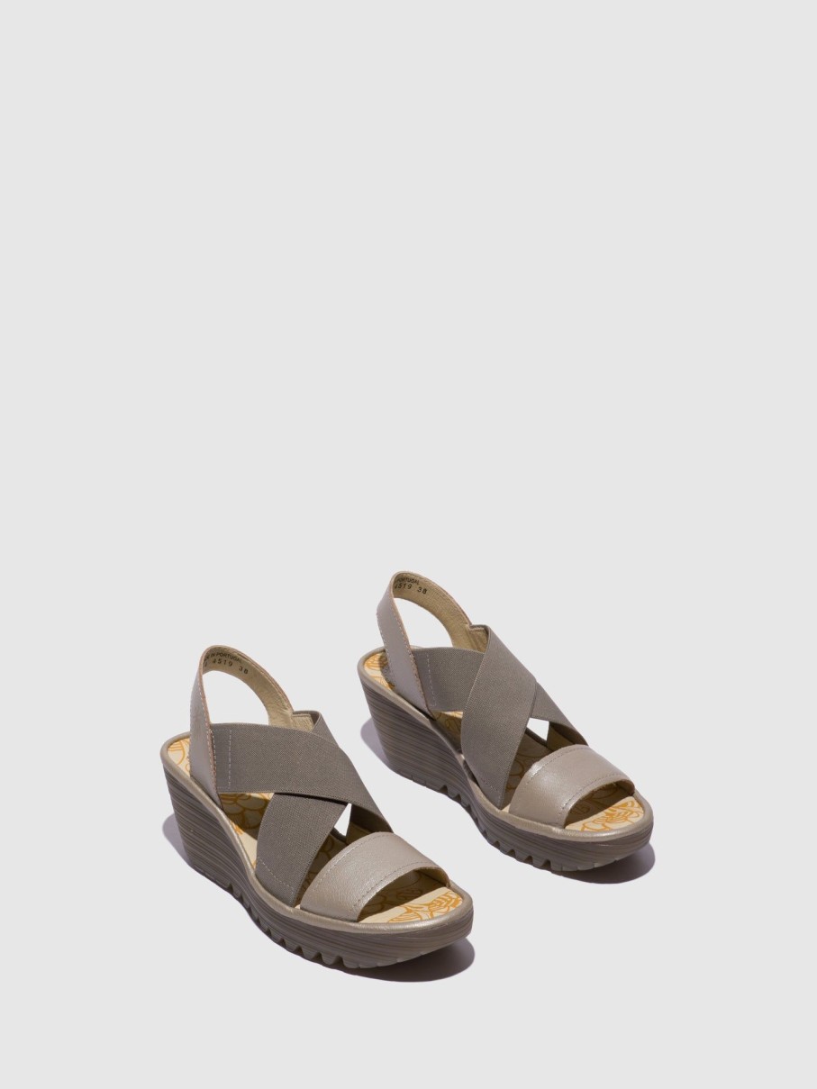 Mulher Fly London Sandalias | Sandalias Com Tiras Cruzadas Yaji888Fly Silver