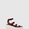 Mulher Fly London Sandalias | Sandalias Com Velcro Drop521Fly Bordeaux